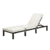 EVRE Brown Rattan Garden Padded Sun Lounger Sun Bed Day Bed Sun Lounger
