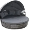 EVRE Mixed Grey Bali Day Bed Outdoor Garden Furniture Set With Canopy