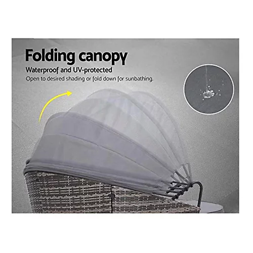 EVRE Mixed Grey Bali Day Bed Outdoor Garden Furniture Set With Canopy 4 EVRE Mixed Grey Bali Day Bed Outdoor Garden Furniture Set With Canopy - Image 4
