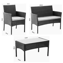 EVRE Nero Black Rattan Garden Furniture Set Patio Conservatory Indoor Outdoor 4 Piece Set 7 EVRE Nero Black Rattan Garden Furniture Set Patio Conservatory Indoor Outdoor 4 Piece Set -Cheap Grow And Trim Store evre nero black rattan garden furniture set patio conservatory indoor outdoor 4 piece set5060381728233 04c MP