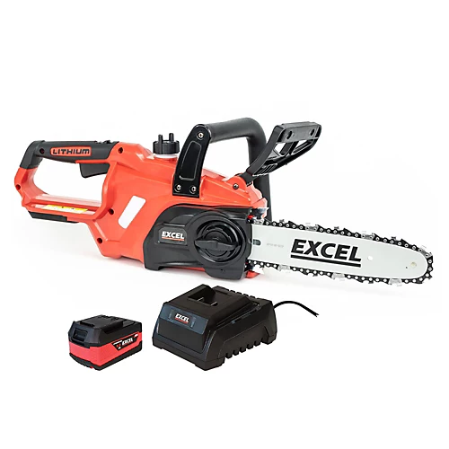 Excel 18V Chainsaw Wood Cutter 245mm With 1 X 5.0Ah Battery & Charger 1 Excel 18V Chainsaw Wood Cutter 245mm With 1 X 5.0Ah Battery & Charger