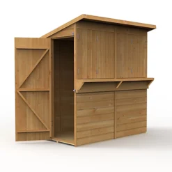 Forest Garden 6x3 Ft Pent Shiplap Wooden Garden Bar With Single Door - Assembly Service Included -Cheap Grow And Trim Store forest garden 6x3 ft pent shiplap wooden garden bar with single door assembly service included5013053184073 03c