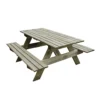 Forest Garden Rectangular Natural Timber Picnic Table