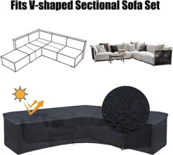 Furniture One 420D V-Shape Corner Sofa Cover Waterproof 215x215x87cm Black -Cheap Grow And Trim Store furniture one 420d v shape corner sofa cover waterproof 215x215x87cm black0785379128295 03c MP