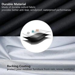 Furniture One 420D V-Shape Corner Sofa Cover Waterproof Outdoor Furniture Cover - 215x215x87cm Black -Cheap Grow And Trim Store furniture one 420d v shape corner sofa cover waterproof outdoor furniture cover 215x215x87cm black0726972295984 04c MP