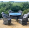 Garden Store Direct Florida 6 Seat Round Rattan Garden Dining Set With Lazy Susan And Aluminium Frame