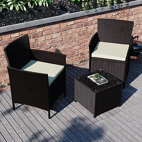 Garden Vida Bali Brown 2 Seater Balcony Garden Outdoor Rattan Furniture Set 4 Garden Vida Bali Brown 2 Seater Balcony Garden Outdoor Rattan Furniture Set - Image 4