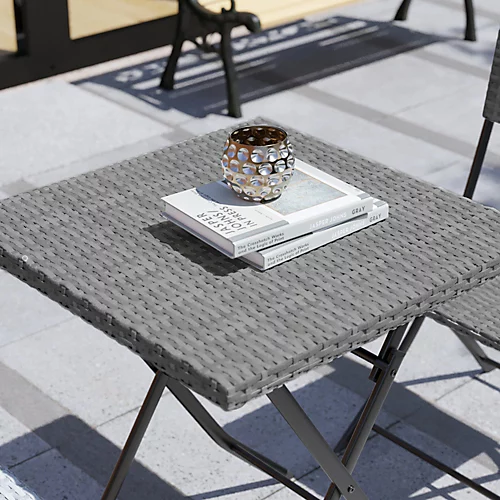 Garden Vida Capri Grey 2 Seater Rattan Garden Outdoor Bistro Set 3 Garden Vida Capri Grey 2 Seater Rattan Garden Outdoor Bistro Set - Image 3