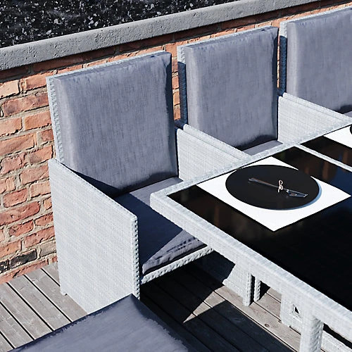Garden Vida Cuba Grey 10 Seater Rattan Garden Outdoor Bistro Set 3 Garden Vida Cuba Grey 10 Seater Rattan Garden Outdoor Bistro Set - Image 3