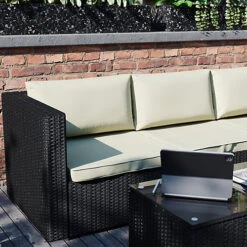 Garden Vida Hampton Black 4 Seater Corner Rattan Garden Outdoor Bistro Set -Cheap Grow And Trim Store garden vida hampton black 4 seater corner rattan garden outdoor bistro set5056562199015 03c MP