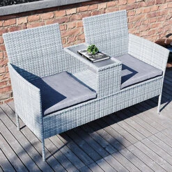 Garden Vida Vienna Grey Rattan Love Seat 2 Seater For Garden Outdoor -Cheap Grow And Trim Store garden vida vienna grey rattan love seat 2 seater for garden outdoor5056562199190 04c MP