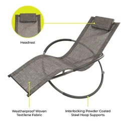 GardenKraft Rocking Moon Sun Lounger - Grey Colour -Cheap Grow And Trim Store gardenkraft rocking moon sun lounger grey colour5025301191894 02c MP