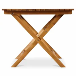 GoodHome Denia Brown Wooden Foldable 4 Seater Square Table -Cheap Grow And Trim Store goodhome denia brown wooden foldable 4 seater square table3663602935964 03bq