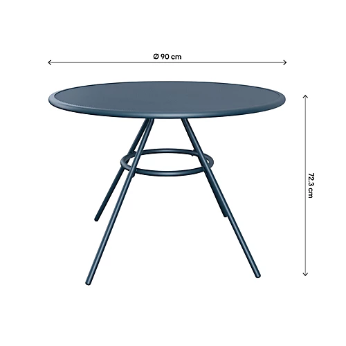 GoodHome Kilifi Midnight Navy Metal 4 Seater Round Dining Table 4 GoodHome Kilifi Midnight Navy Metal 4 Seater Round Dining Table - Image 4