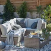 GoodHome Maevea Grey Rattan Effect 4 Seater Coffee Set