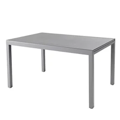 GoodHome Moorea Steel Grey Aluminium 8 Seater Extendable Rectangular Table