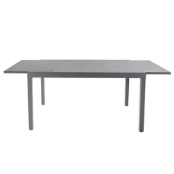 GoodHome Moorea Steel Grey Aluminium 8 Seater Extendable Rectangular Table -Cheap Grow And Trim Store goodhome moorea steel grey aluminium 8 seater extendable rectangular table5059340124902 21c