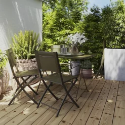 GoodHome Saba Deep Lichen Green Metal Foldable 4 Seater Rectangular Dining Table -Cheap Grow And Trim Store goodhome saba deep lichen green metal foldable 4 seater rectangular dining table5059340676708 01i