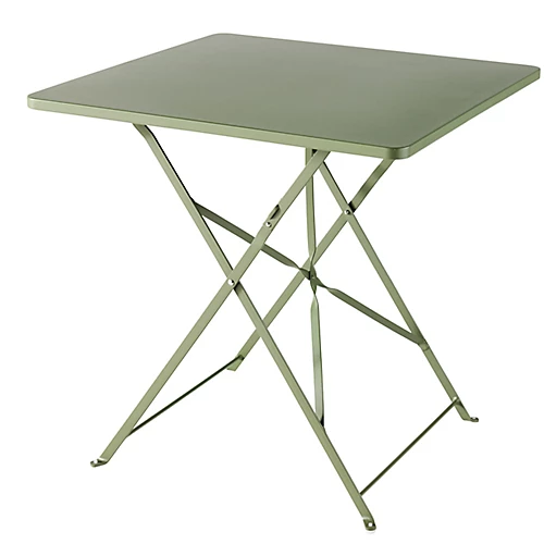 GoodHome Saba Khaki Green Metal Foldable 2 Seater Square Table 1 GoodHome Saba Khaki Green Metal Foldable 2 Seater Square Table