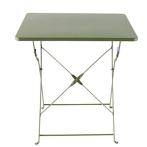 GoodHome Saba Khaki Green Metal Foldable 2 Seater Square Table 2 GoodHome Saba Khaki Green Metal Foldable 2 Seater Square Table - Image 2
