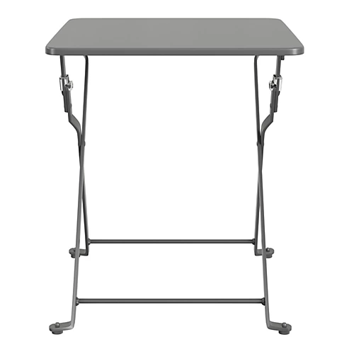 GoodHome Saba Steel Grey Metal Foldable 2 Seater Square Side Table 2 GoodHome Saba Steel Grey Metal Foldable 2 Seater Square Side Table - Image 2