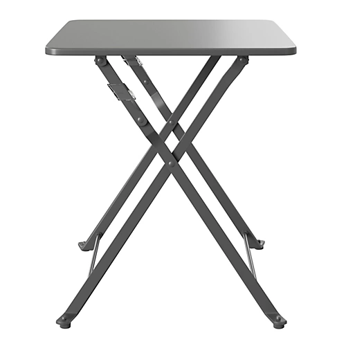 GoodHome Saba Steel Grey Metal Foldable 2 Seater Square Side Table 3 GoodHome Saba Steel Grey Metal Foldable 2 Seater Square Side Table - Image 3