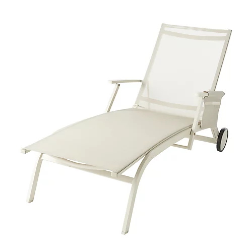 GoodHome Santorin Sand Metal Sun Lounger 1 GoodHome Santorin Sand Metal Sun Lounger