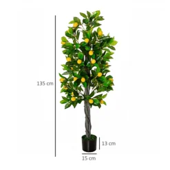 HOMCOM Artificial Lemon Tree Fake Plant In Pot Indoor Outdoor Décor 135cm -Cheap Grow And Trim Store homcom artificial lemon tree fake plant in pot indoor outdoor d cor 135cm5056534539849 03c MP