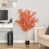 HOMCOM Artificial Realistic Red Maple Tree Faux Plant For Indoor Décor