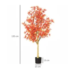 HOMCOM Artificial Realistic Red Maple Tree Faux Plant For Indoor Décor -Cheap Grow And Trim Store homcom artificial realistic red maple tree faux plant for indoor d cor5056534539962 03c MP