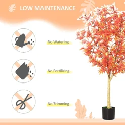 HOMCOM Artificial Realistic Red Maple Tree Faux Plant For Indoor Décor -Cheap Grow And Trim Store homcom artificial realistic red maple tree faux plant for indoor d cor5056534539962 06c MP