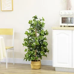 HOMCOM Potted Artificial Plants Bay Leaf Laurel For Indoor Outdoor, 120cm
