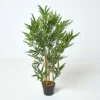 Homescapes Green 3ft Bamboo Tree Artificial Plant With Pot, 95 Cm