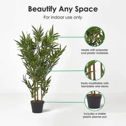 Homescapes Green 3ft Bamboo Tree Artificial Plant With Pot, 95 Cm -Cheap Grow And Trim Store homescapes green 3ft bamboo tree artificial plant with pot 95 cm5055967456211 02c MP