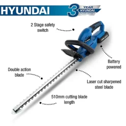 Hyundai 20V Li-Ion Cordless Hedge Trimmer - Battery Powered HY2188 5 Hyundai 20V Li-Ion Cordless Hedge Trimmer - Battery Powered HY2188 -Cheap Grow And Trim Store hyundai 20v li ion cordless hedge trimmer battery powered hy21885059608234401 02c MP