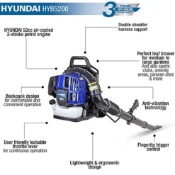 Hyundai 52cc 2-Stroke Backpack Petrol Leaf Blower HYB5200 -Cheap Grow And Trim Store hyundai 52cc 2 stroke backpack petrol leaf blower hyb52005056275754877 03c MP