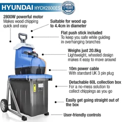 Hyundai Quiet Electric Garden Shredder, 2800w, 2.8kW, 230v HYCH2800ES 5 Hyundai Quiet Electric Garden Shredder, 2800w, 2.8kW, 230v HYCH2800ES -Cheap Grow And Trim Store hyundai quiet electric garden shredder 2800w 2 8kw 230v hych2800es5056275799786 02c MP