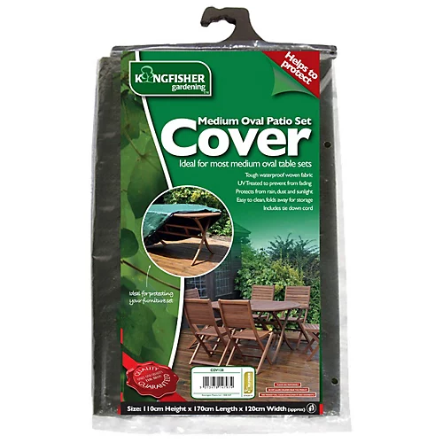 Kingfisher Medium Garden Oval Patio Furniture Set Seat Cover Green Waterproof 1 Kingfisher Medium Garden Oval Patio Furniture Set Seat Cover Green Waterproof