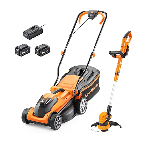 LawnMaster MX 24V 34cm Cordless Lawn Mower And 25cm Grass Trimmer Set With Spare Battery - 2 Year Guarantee 1 LawnMaster MX 24V 34cm Cordless Lawn Mower And 25cm Grass Trimmer Set With Spare Battery - 2 Year Guarantee