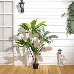 Livingandhome 4 Trunk Artificial Asplenium Nidus Tree House Plant Indoor Plant In Black Pot 125 Cm -Cheap Grow And Trim Store livingandhome 4 trunk artificial asplenium nidus tree house plant indoor plant in black pot 125 cm0735940251419 03c MP