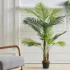 Livingandhome Artificial Bamboo Palm Tree Indoor Decorative Plant In Black Pot 150 Cm
