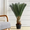 Livingandhome Artificial Cycas Tree Indoor Decorative Plant In Black Pot 82 Cm