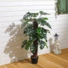 Livingandhome Artificial Monstera Deliciosa Liebm Tree House Plant Indoor Plant In Black Pot 95 Cm