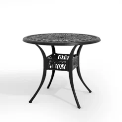 Livingandhome Black Vintage Round Cast Aluminum Garden Bistro Table With Parasol Hole 90 Cm -Cheap Grow And Trim Store livingandhome black vintage round cast aluminum garden bistro table with parasol hole 90 cm0735940233262 03c MP