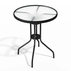 Livingandhome Outdoor Garden Metal Frame Small Round Tempered Glass Coffee Table 600mm Dia -Cheap Grow And Trim Store livingandhome outdoor garden metal frame small round tempered glass coffee table 600mm dia0735940288811 03c MP