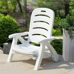 Livingandhome White Outdoor Folding Lounger Chaise Chair Recliner On Wheels 5 Livingandhome White Outdoor Folding Lounger Chaise Chair Recliner On Wheels -Cheap Grow And Trim Store livingandhome white outdoor folding lounger chaise chair recliner on wheels0735940235761 02c MP