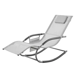 LIVIVO Gravity Rocking Sun Lounger With Padded Head Rests, Lightweight, Water Resistant Sun Bed - 2 Tone Grey 5 LIVIVO Gravity Rocking Sun Lounger With Padded Head Rests, Lightweight, Water Resistant Sun Bed - 2 Tone Grey -Cheap Grow And Trim Store livivo gravity rocking sun lounger with padded head rests lightweight water resistant sun bed 2 tone grey5056295309897 02c MP