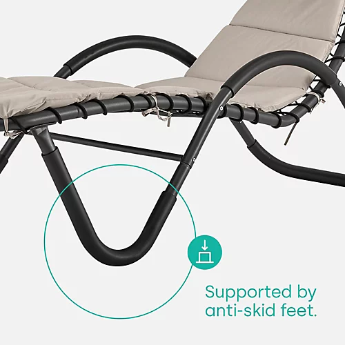 LIVIVO Luxury Soft Padded Sun Lounger With A Canopy - Outdoor Garden Furniture For Patio, Decking & Balcony - Beige 4 LIVIVO Luxury Soft Padded Sun Lounger With A Canopy - Outdoor Garden Furniture For Patio, Decking & Balcony - Beige - Image 4