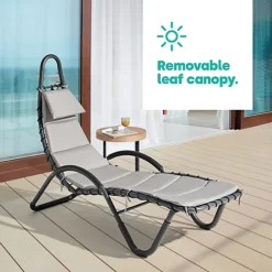 LIVIVO Luxury Soft Padded Sun Lounger With A Canopy - Outdoor Garden Furniture For Patio, Decking & Balcony - Grey -Cheap Grow And Trim Store livivo luxury soft padded sun lounger with a canopy outdoor garden furniture for patio decking balcony grey5056295308043 04c MP