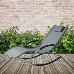 Lugano Textilene Rocking Sun Lounger With Pillow - Grey 5 Lugano Textilene Rocking Sun Lounger With Pillow - Grey -Cheap Grow And Trim Store lugano textilene rocking sun lounger with pillow grey5059742060525 02c MP